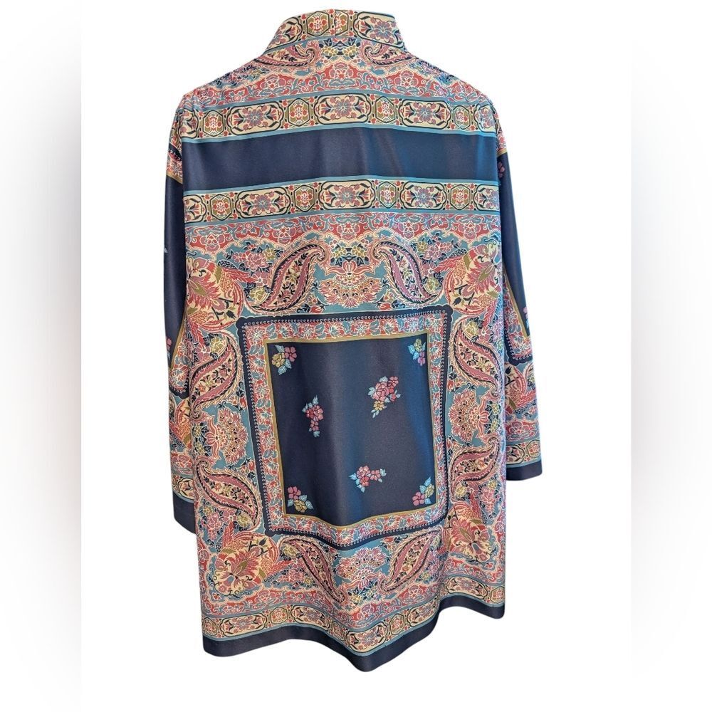 Vintage Edith Martin  Paisley ‎ Floral  Kimono Jacket Cardigan Victorian - Picture 2 of 8